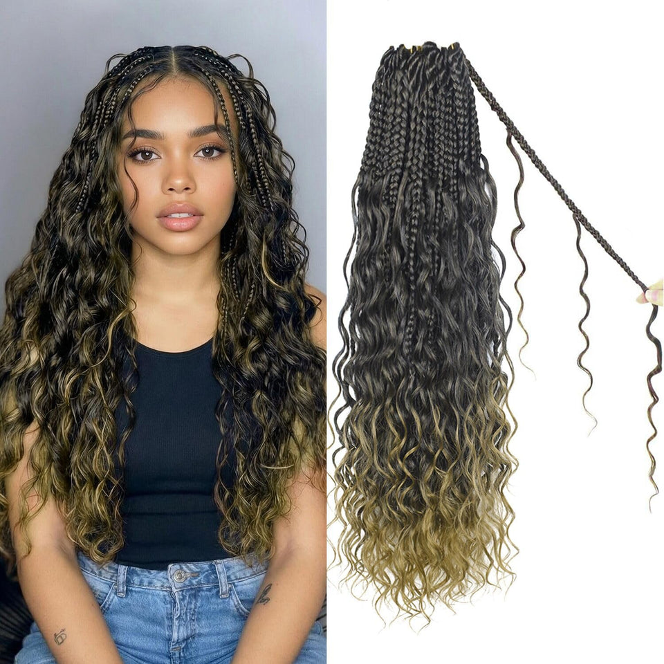 Knovotch Boho Crochet Braids with soft curls 18inch for a natural look and easy styling.