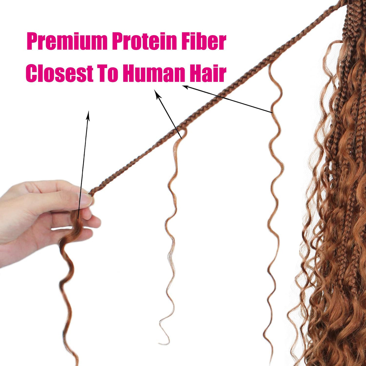 Knovotch goddess boho braids 18in prelooped for quick, easy installation.