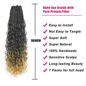Knovotch natural texture protein fiber braids resemble real hair in 18inch length.