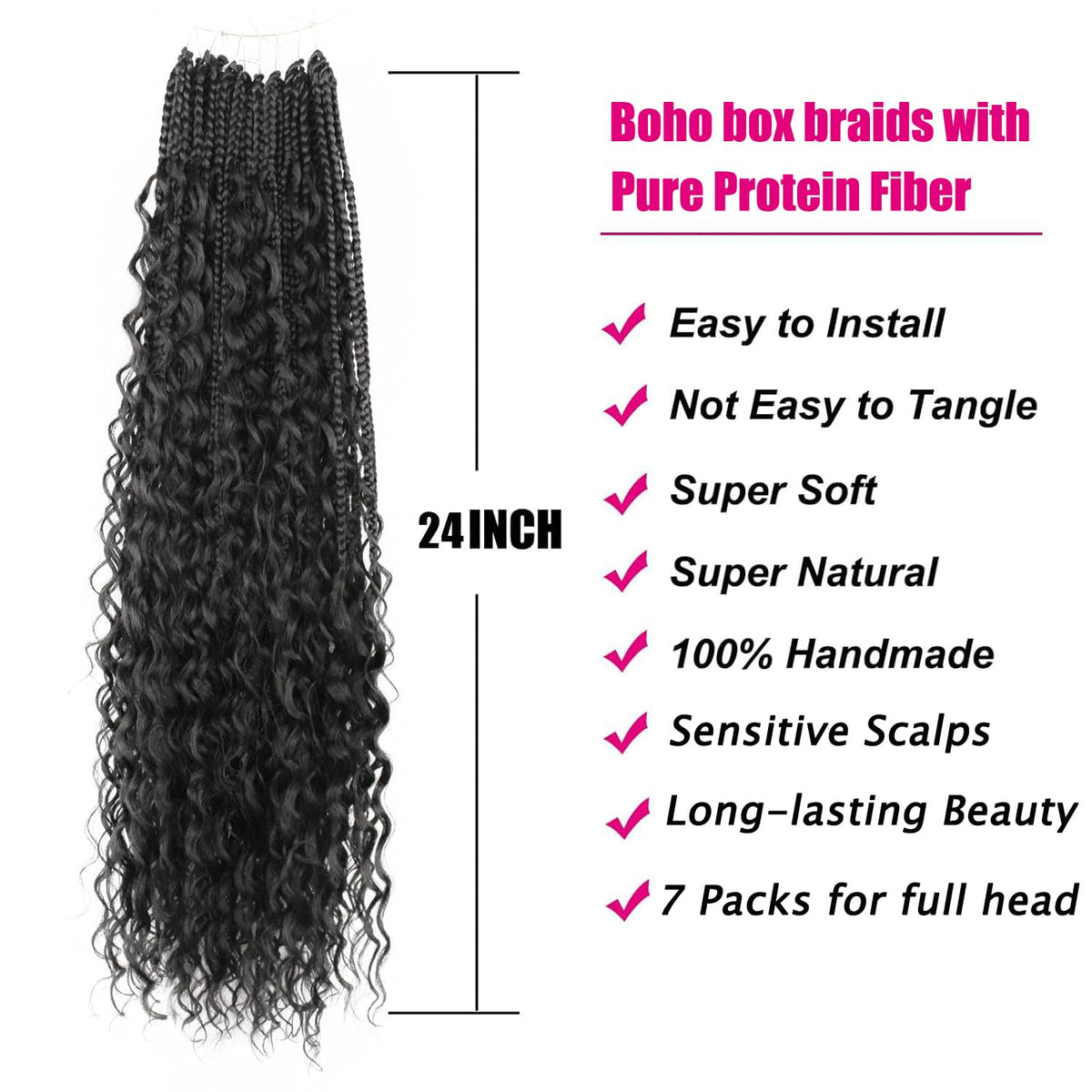 knovotch Protein fiber braids with natural texture close to human hair