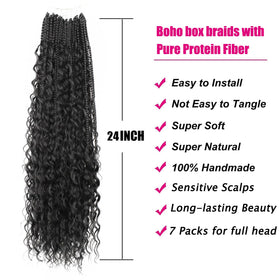 knovotch Protein fiber braids with natural texture close to human hair