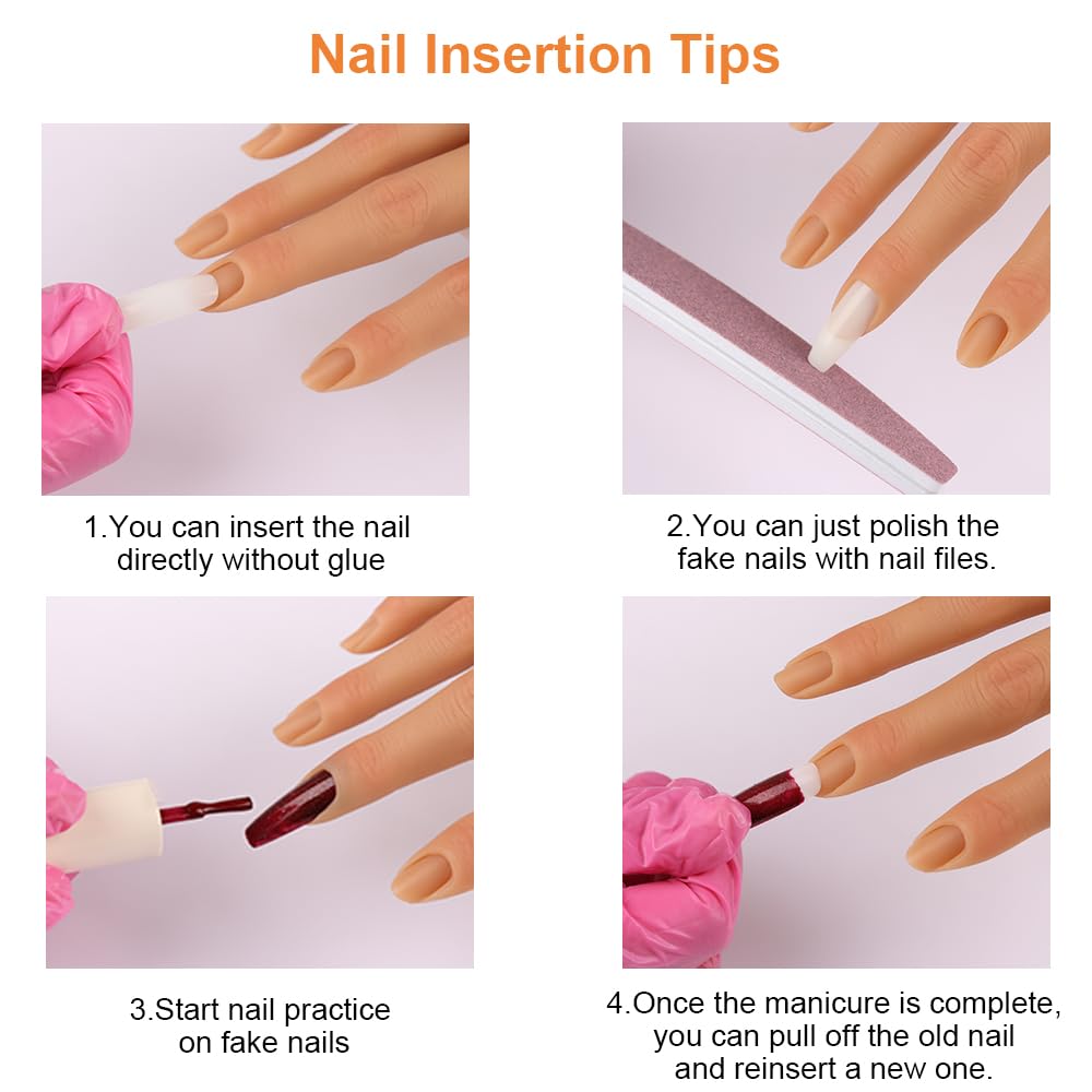 KnowU bendable fingers enable versatile nail angles for precise practice, color 3.