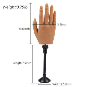 KnowU easy-clean reusable nail practice hand, color 3, washable and acetone-safe for cleanup.