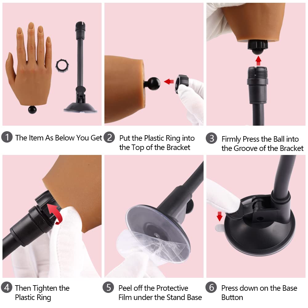 KnowU environmentally friendly silicone hand safe for acetone and LED lamp use