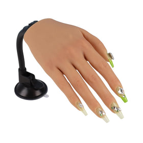 KnowU Practice Hand for Acrylic Nails with stand bracket on right hand, color 3, for realistic nail art practice.