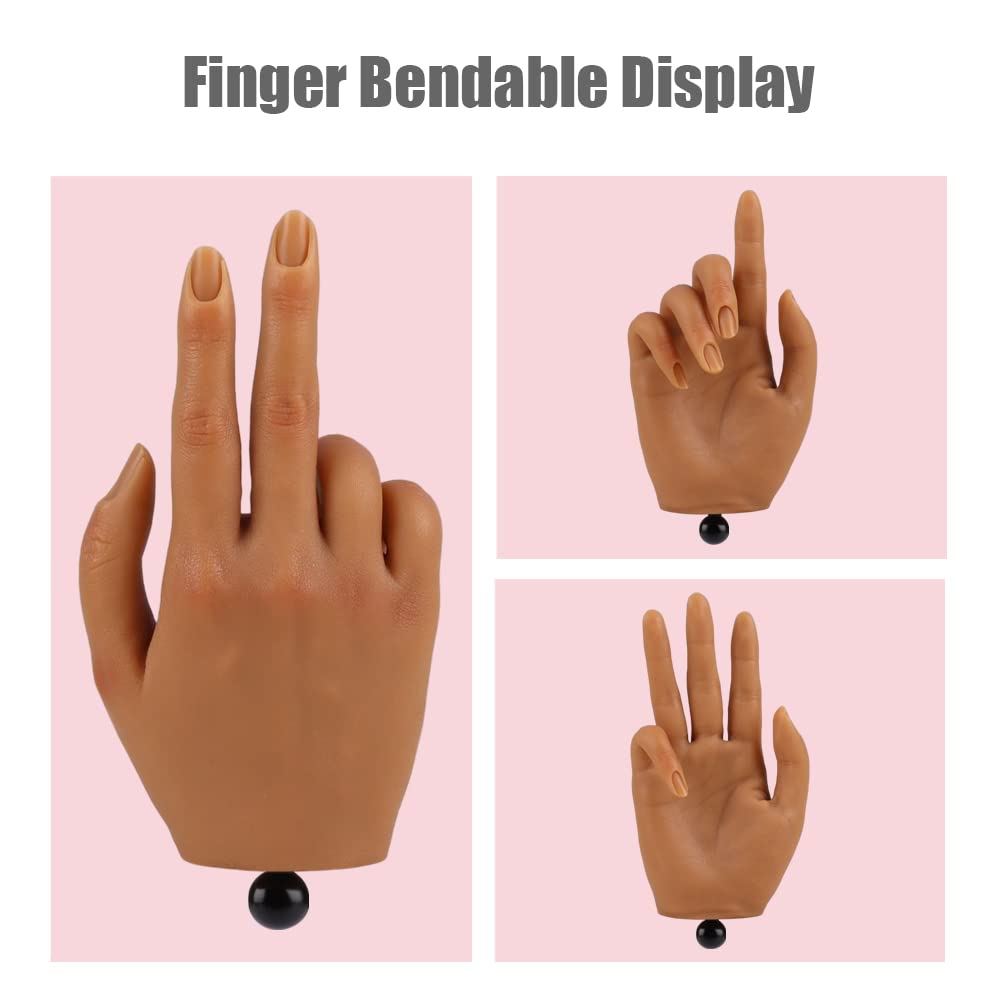 KnowU silicone fake hand, reusable and easy to clean after nails practice