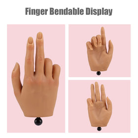 KnowU silicone nail practice hand mannequin with soft texture, color 3, for lifelike training.