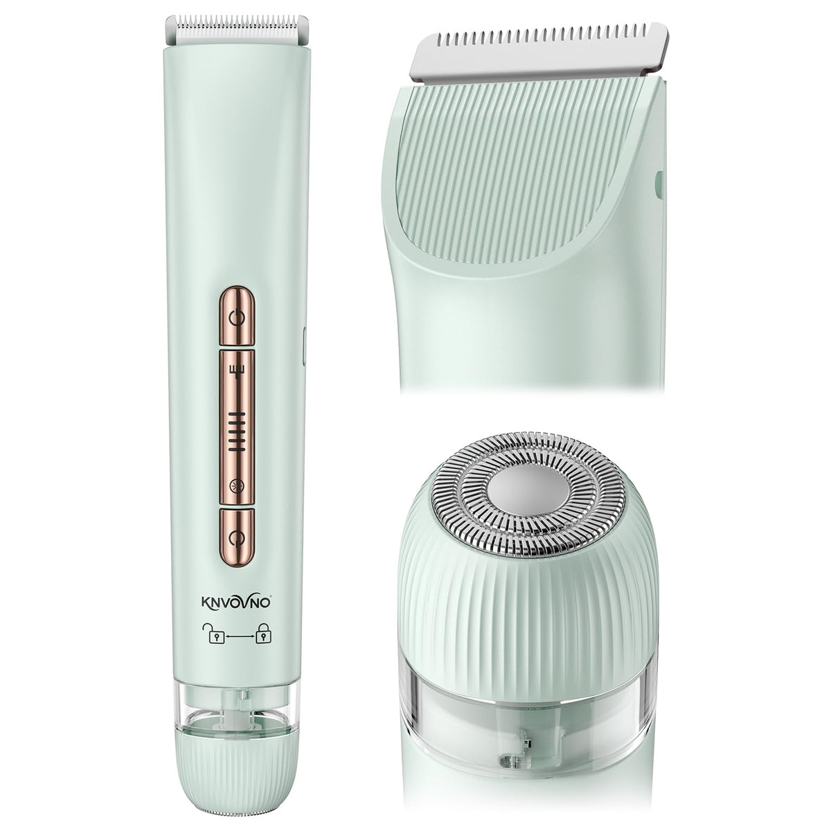 knvovno bikini trimmer blade close-up for precise, gentle grooming