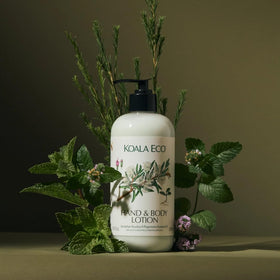 Applying Koala Eco Rosalina & Peppermint lotion after shower for moisture