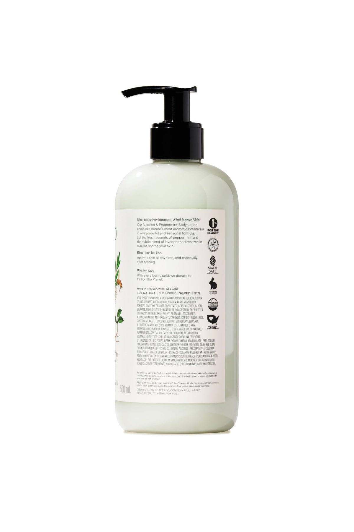 Koala Eco recyclable bottle close-up highlighting refillable packaging