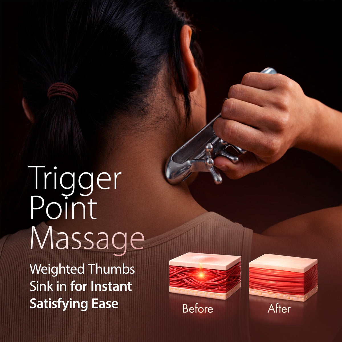 KOAPRO Facial Facia Blaster Tool on scalp for scalp vitality feel