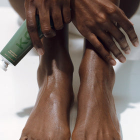 KOBA Bottom Up Foot Cream ingredients highlighting Safou Oil for nourished skin.