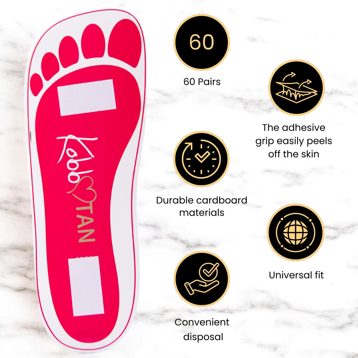 KOBBTAN feet pads easy application for fast, mess-free tanning sessions