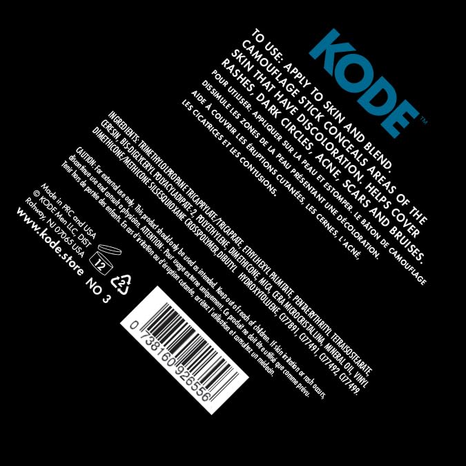 Kode Mens Concealer fragrance-free packaging highlights gentle use