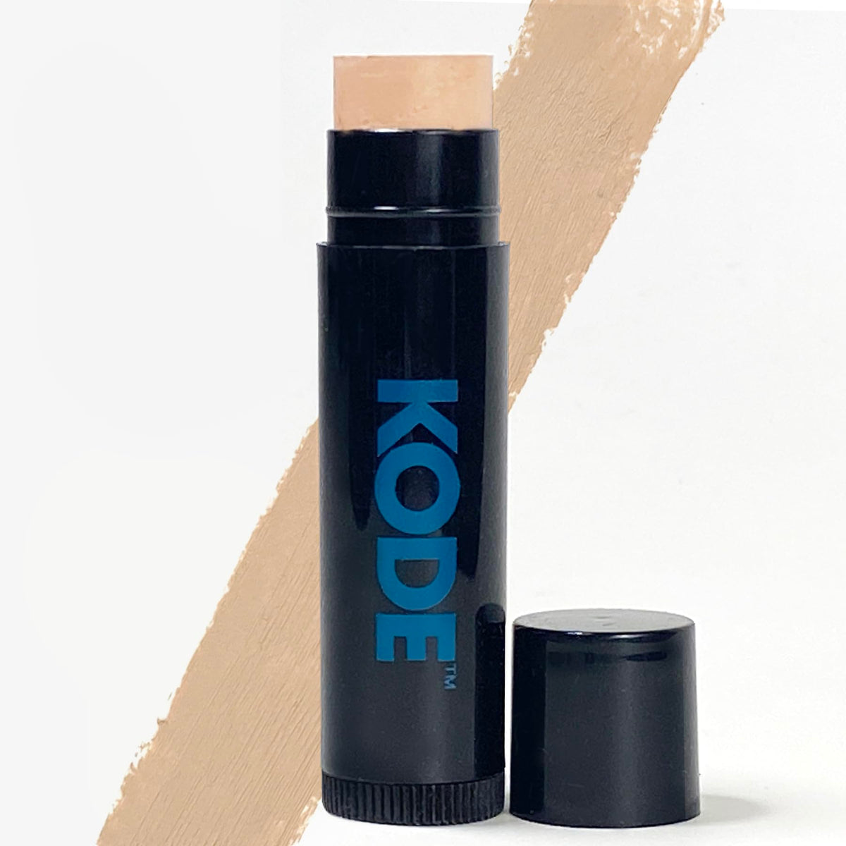 KODE Mens Concealer Lightest tube closeup showing compact, travel-friendly design for on-the-go use