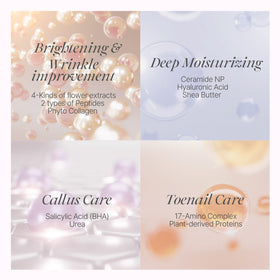 Koelf Rose Petal Satin Foot Mask cream texture close-up shows rich moisture.