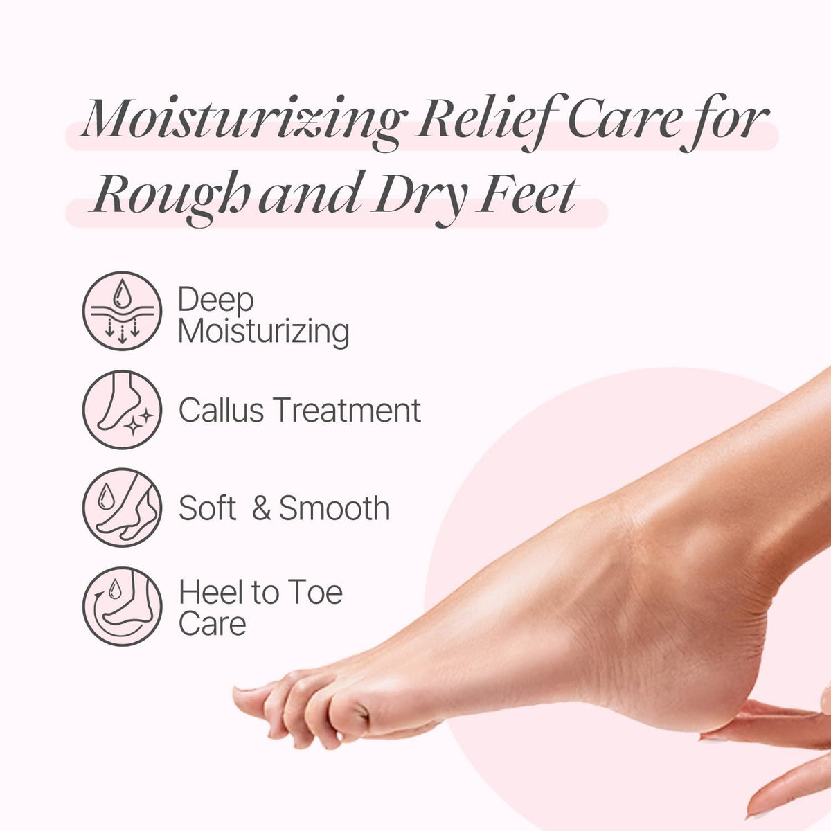 Koelf Rose Petal Satin Foot Mask rose-scent detail evokes relaxing foot treatment.