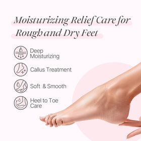 Koelf Rose Petal Satin Foot Mask rose-scent detail evokes relaxing foot treatment.