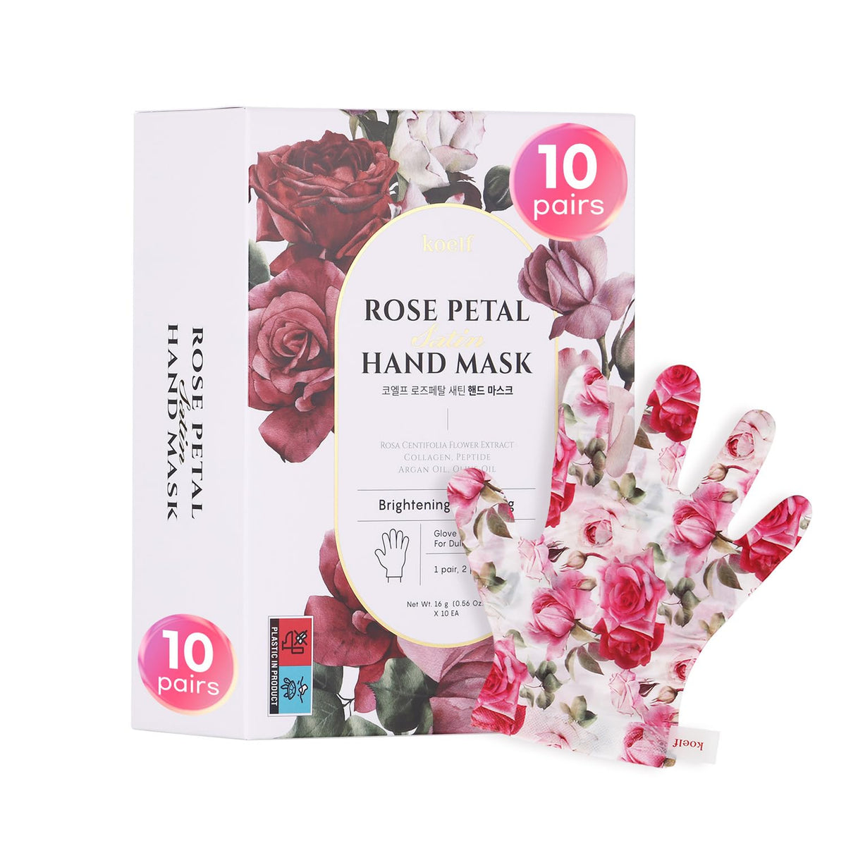 Koelf Rose Petal Satin Hand Mask packaging ready for nourishing hands