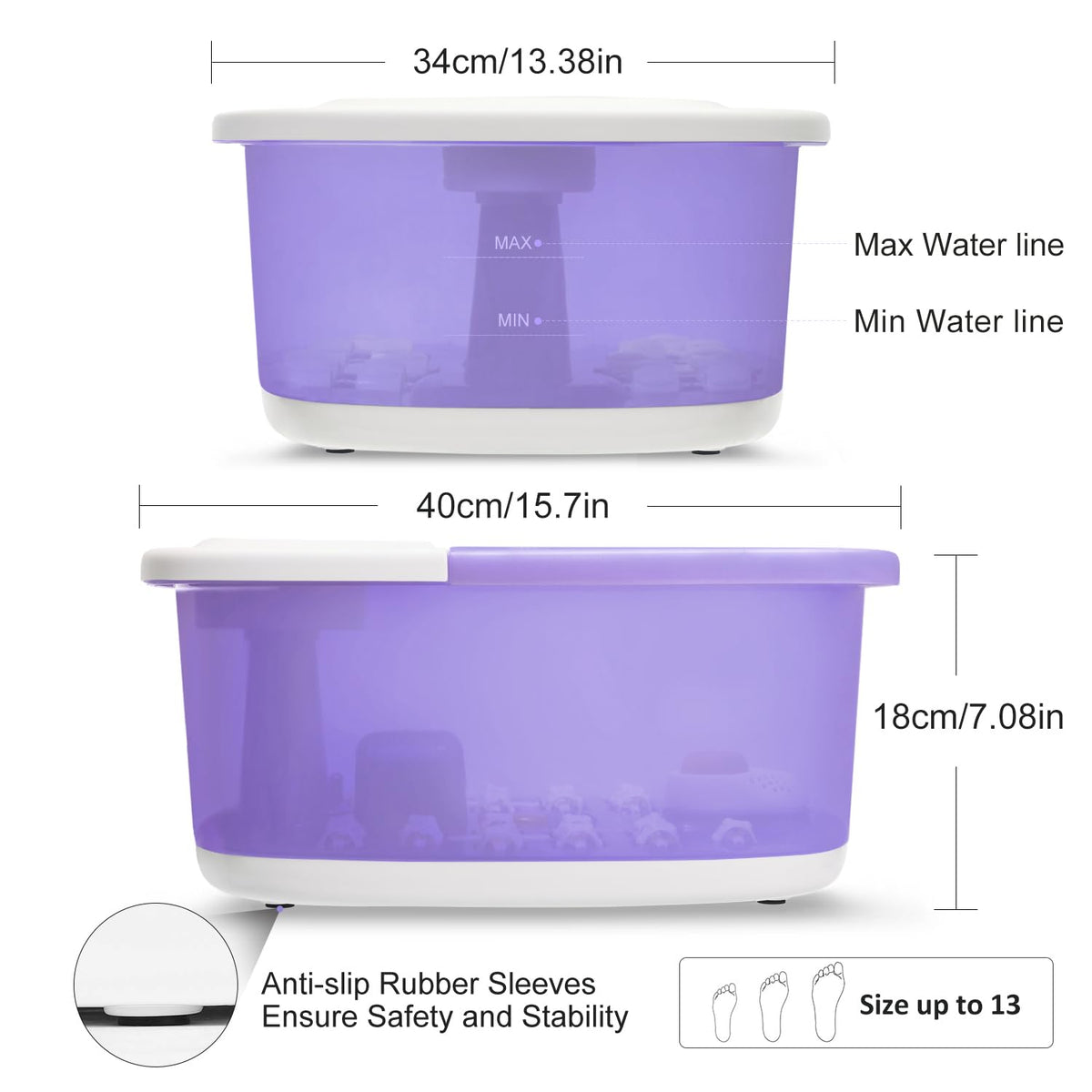 Koenvenden Foot Spa Massager medicine box supports custom soak blends.