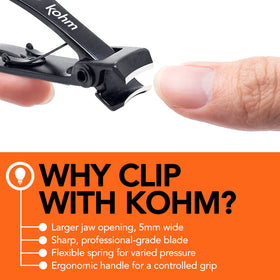KOHM lightweight clipper at about 2 oz for comfortable handling