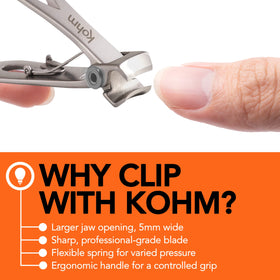 Dual-edged clipping action designed for tough nails.