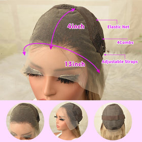 Koinu Ash Blonde Wig 13x4 lace for secure fit and easy wear.