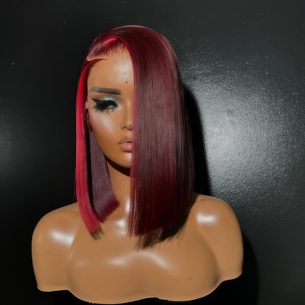 Koinu burgundy 14-inch bob offers vibrant color and versatile styling options.