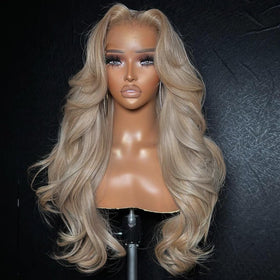 Koinu milk tea ash blonde wig with 200% density for fuller, premium look.