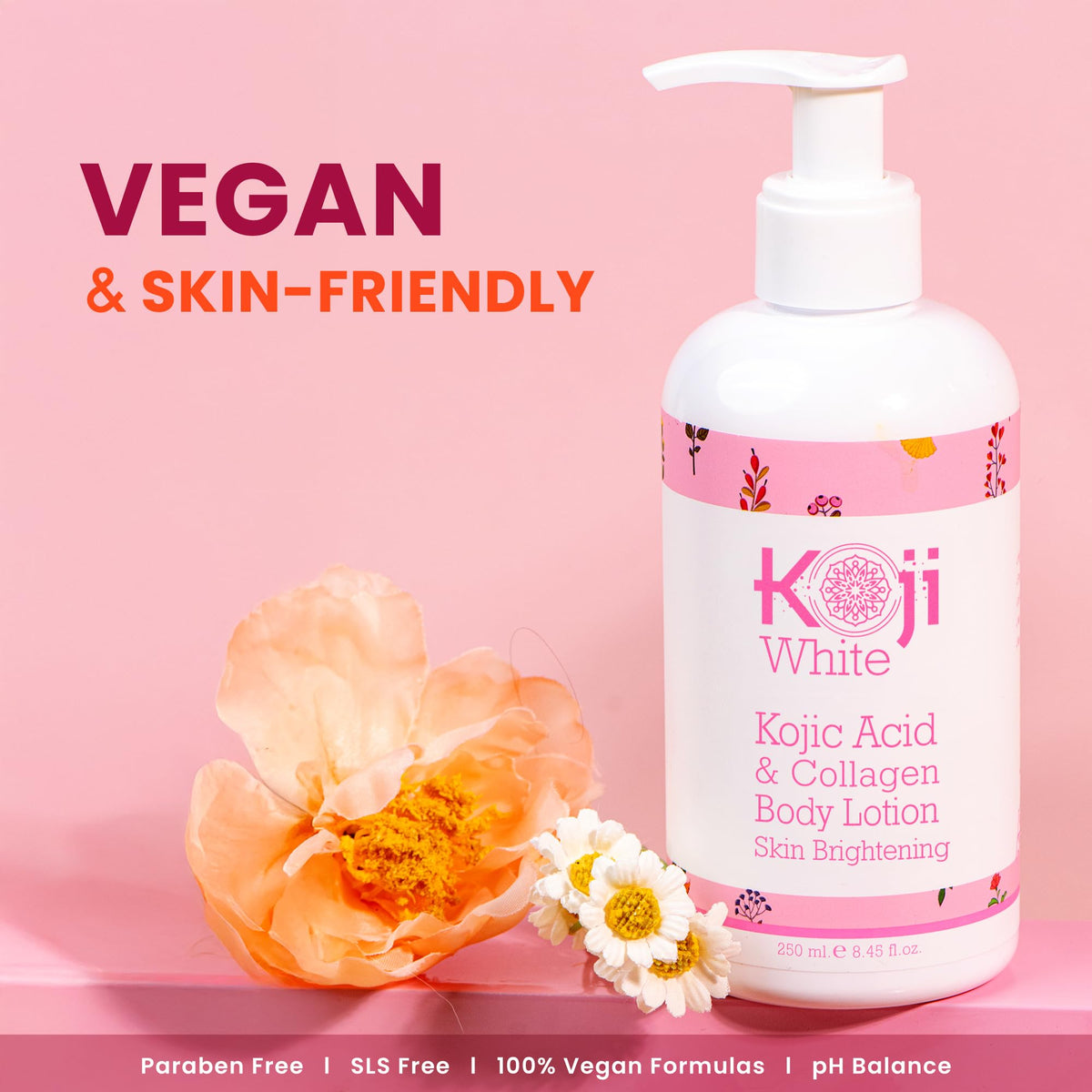 Pump action of Koji White bottle for convenient daily application