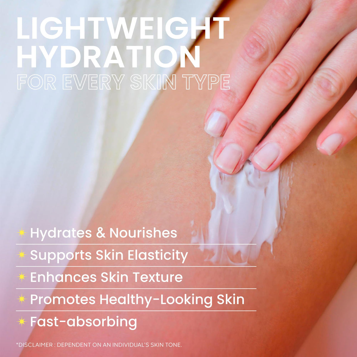 Koji White lotion cap closeup with pump for easy, mess-free application