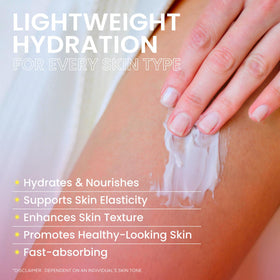 Koji White lotion cap closeup with pump for easy, mess-free application