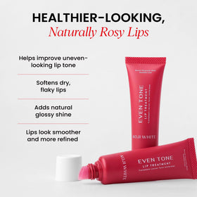 Applying Koji White lip treatment on lips shows smooth, non-sticky texture.