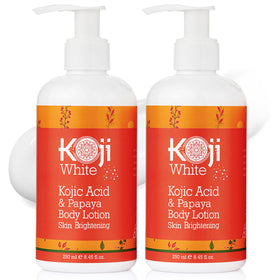 Koji White two-bottles body lotion for gifting and daily care.