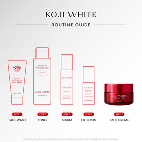 Koji White unscented label on jar, ideal for sensitive skin.