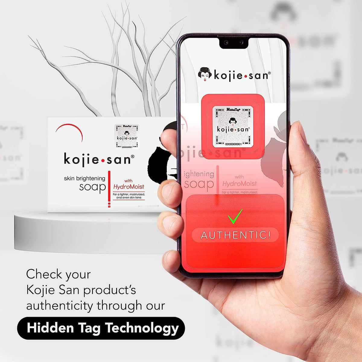 Close-up of Kojie San dark spot remover bar showing smooth texture.