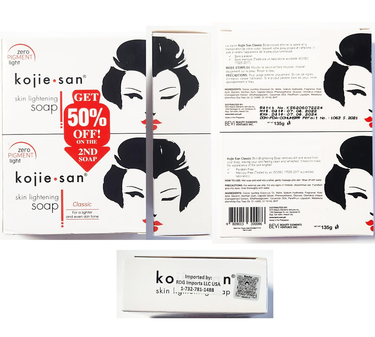 Four Kojie San bars displayed in a value pack.