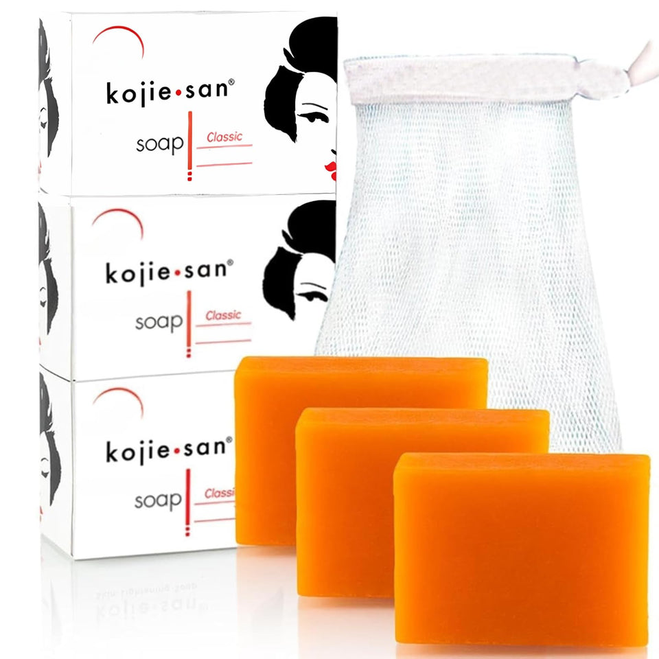 Kojie San Skin Brightening Soap orange-scent bar enhances radiance