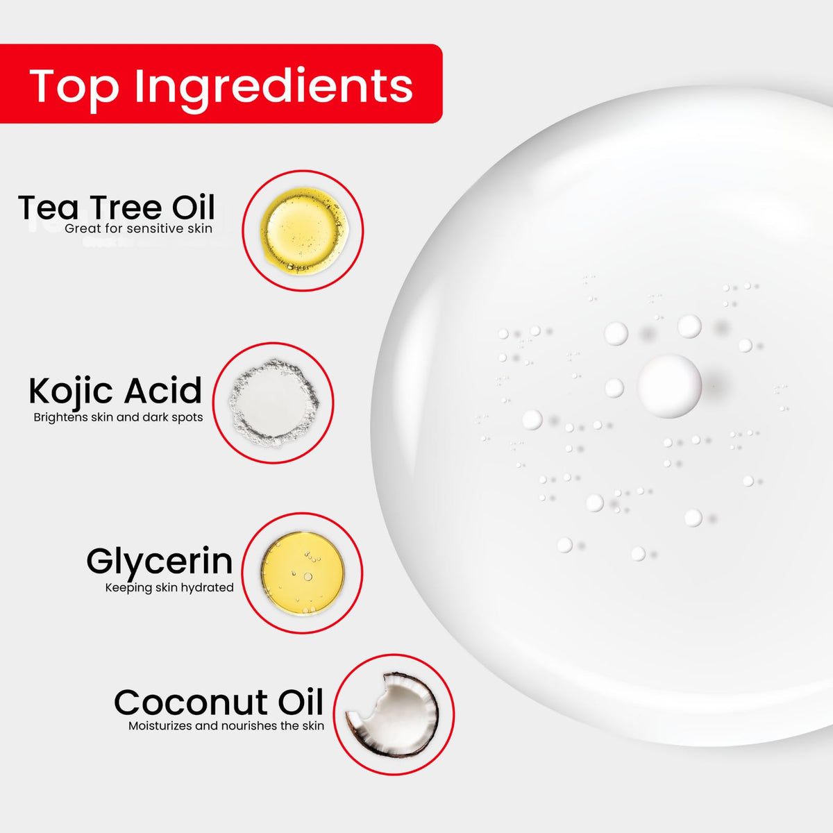 Kojie San Zero Pigment Light Technology close-up for targeted brightening.