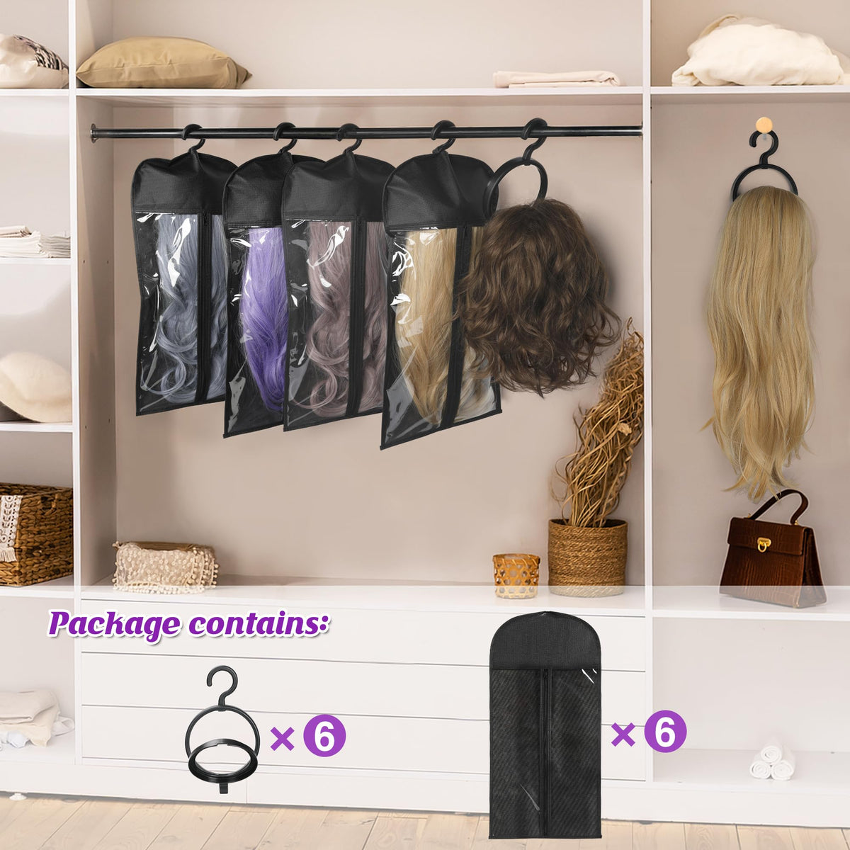 KOLLIEE wig bag foldable design saves space during travel and storage.