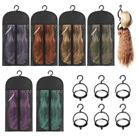 KOLLIEE wig bag with transparent window for quick wig visibility and dust protection.
