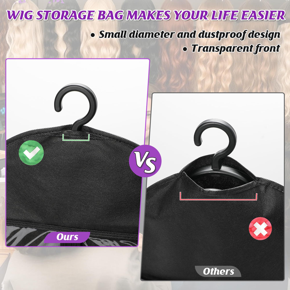 KOLLIEE wig bag is portable for home, salon, or on-the-go.