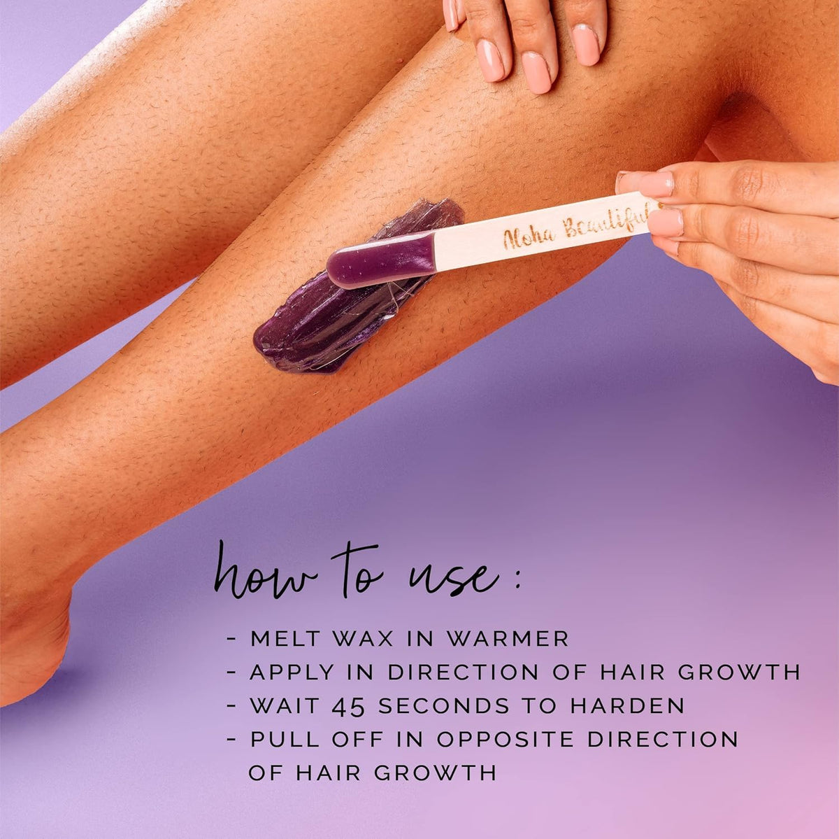 KoluaWax back and chest wax beads for larger-area waxing sessions.