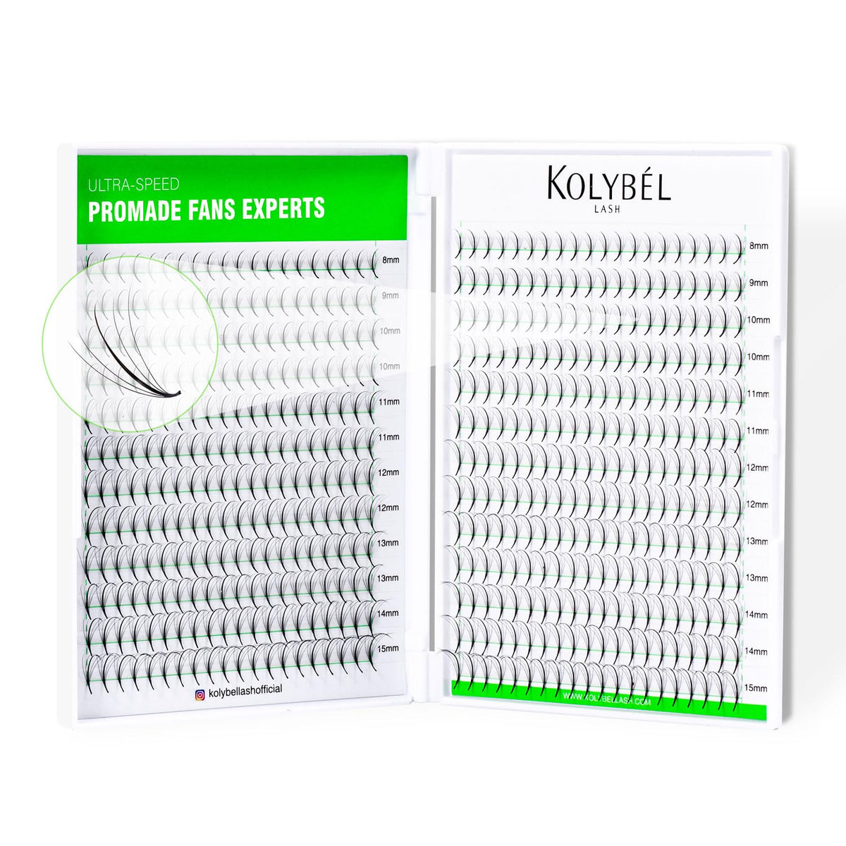 Kolybel 500 premade lash fans 5D for dramatic volume