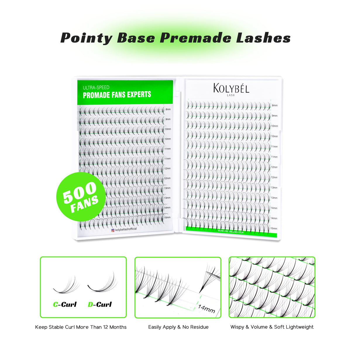 Kolybel 8-15 mm mixed length tray for versatile styling