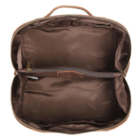  KomalC leather travel kit with carry handle makes a thoughtful gift for travelers.