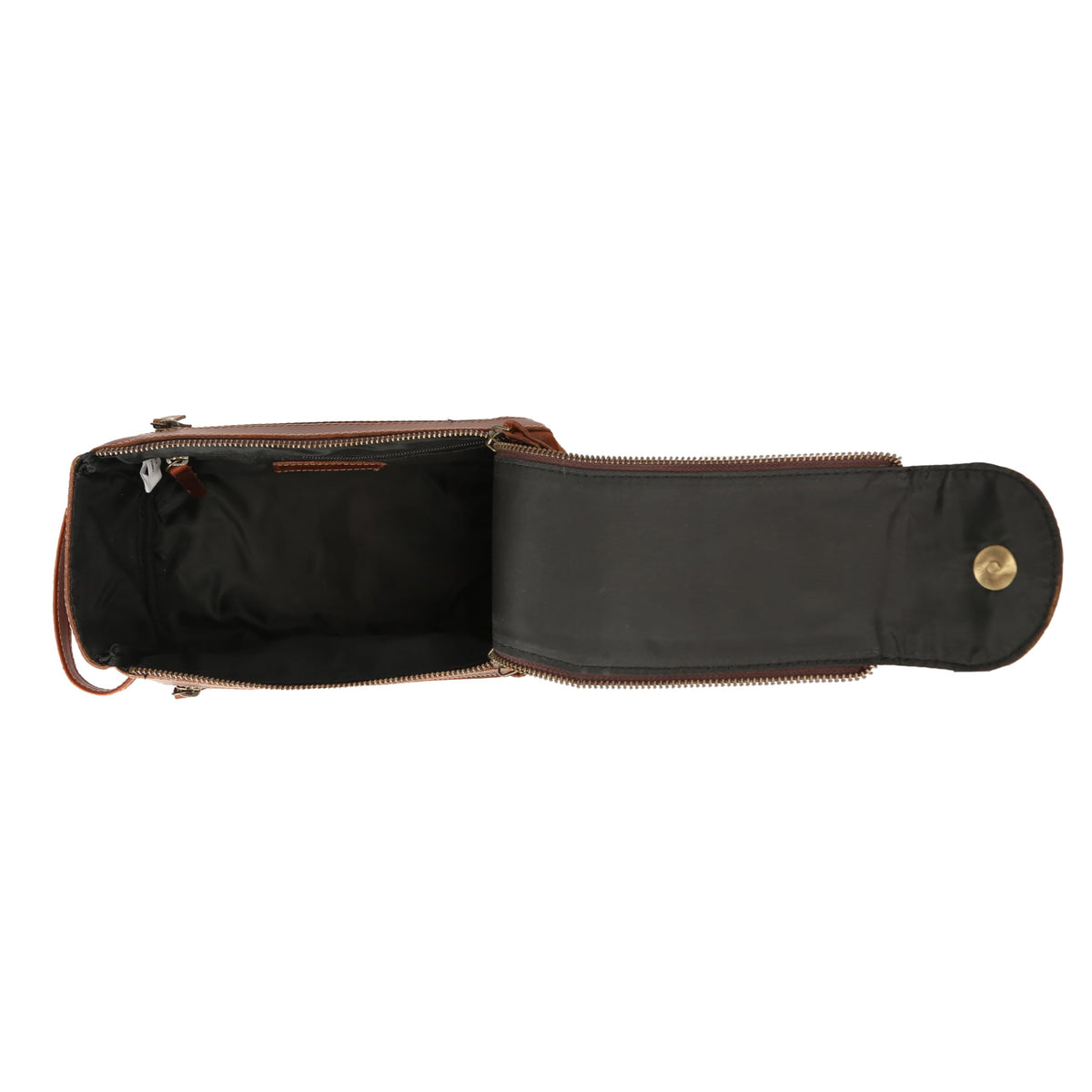 KomalC Premium Buffalo Leather Toiletry Bag - water-resistant interior lining protects items.