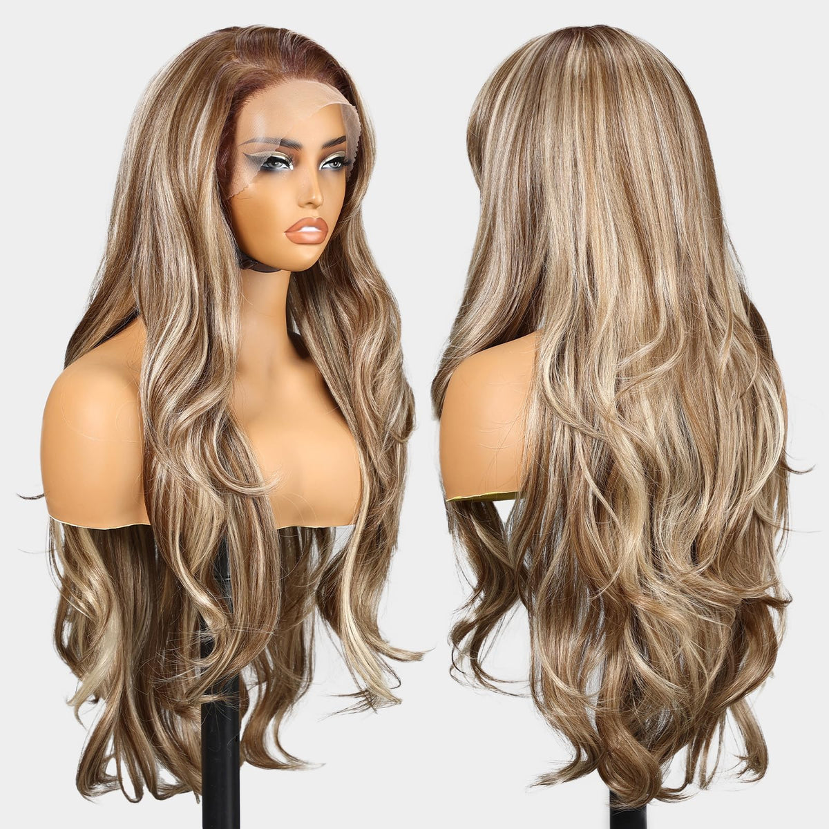KOME Ash Blonde wig long 28 inches for elegant daily looks.