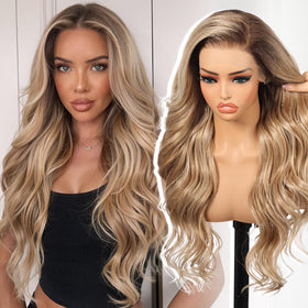 KOME Dirty Blonde lace front wig with 13x6 coverage for flexible parting