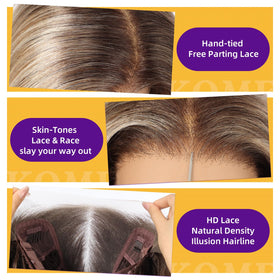 KOME Glueless wig with memory net for secure wear during workouts
